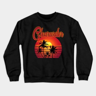 Clearwater Retro Vintage Sunset Beach Crewneck Sweatshirt